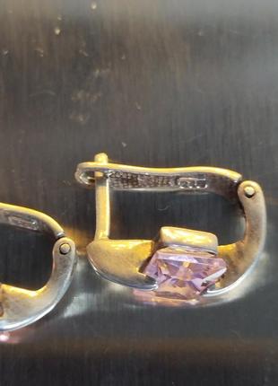 Серебряные серьги и кольца с аметистами8 фото