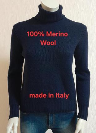 Фірмовий гольф темно-синього кольору зі 100% merino wool filippo de laurentiis made in italy