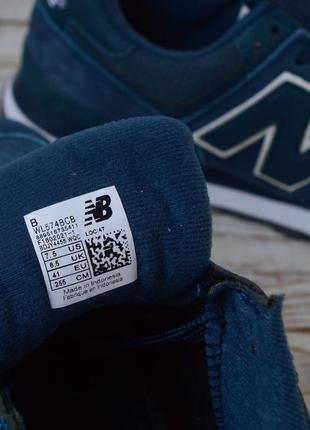 Мужские синие кроссовки бренда new balance 574 натуральная замша, популярная модель7 фото