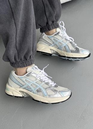 Ассикс гел серые с голубымasics gel-1130 silver blue