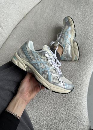 Ассикс гел серые с голубымasics gel-1130 silver blue4 фото