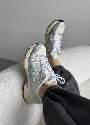 Ассикс гел серые с голубымasics gel-1130 silver blue6 фото