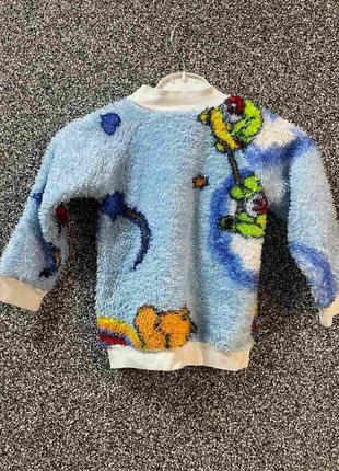 Голубенький свитерок травка 86-92 размер2 фото