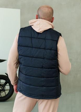 Дутая мужская жилетка жилет безрукавка без капюшона,
