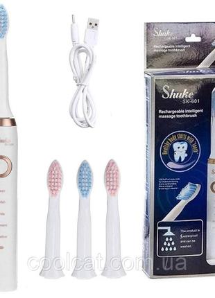 Електрична зубна щітка shuke з 4 насадками2 фото