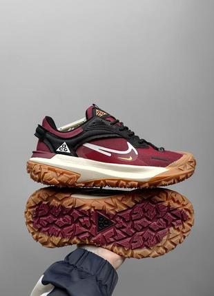 Мужские кроссовки бордовые nike acg mounth fly bordo