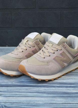 Женские бежевые кроссовки в замше new balance 5746 фото