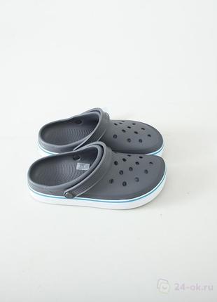 Крокс крокбенд клог сірі crocs off court clog charcoal7 фото