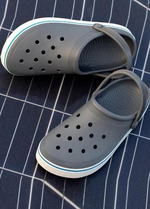 Крокс крокбенд клог сірі crocs off court clog charcoal2 фото