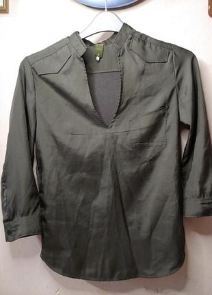 S блуза из комбинированных тканей.