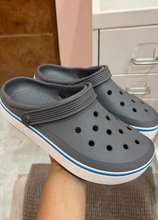 Крокс крокбенд клог сірі crocs off court clog charcoal1 фото