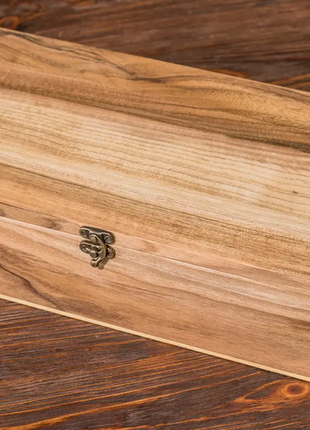 Деревянный подарочный органайзер из натурального ореха с цельной крышкой7 фото