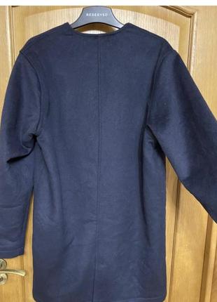 Шикарное стильное полушерстяное пальто без лацканов полный 46 р3 фото