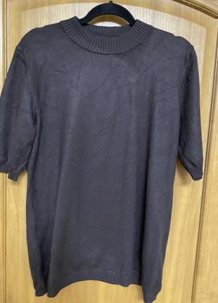 Подовжена зручна трикотажна футболка джемпер із коротким рукавом 50-54 р.5 фото