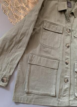Джинсовая куртка-рубашка с карманами р.м3 фото