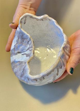 Тарелка выгнутая ваза фруктовница керамика ручной работы