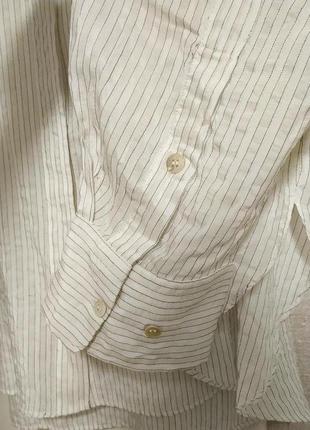 Zara новая! актуальная рубашка в полоску свободного кроя/вискоза с хлопком6 фото