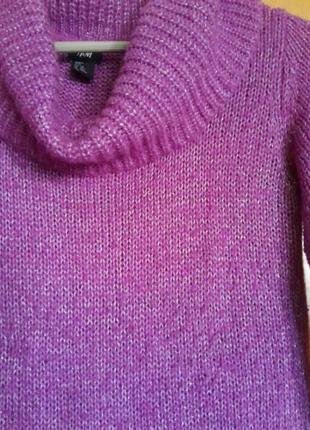 Длинный свитер, туника с хомутом, с люрексовой нитью,h &amp; m4 фото