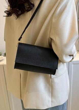 Модна чорна стильна сумка жіноча сумочка арт 31642 фото