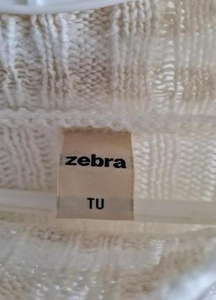 Білий светр оверсайз з мереживом zebra в стилі бохо6 фото