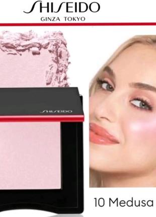 Хайлайтер-рум'яна shiseido inner glow cheek powder #10 medusa pink, японія