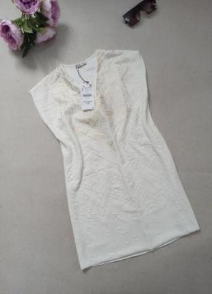 Zara платье мини прямого кроя с золотистым напылением с v-образным вырезом1 фото
