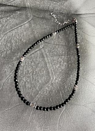 Чокер з агатом та гематитом1 фото