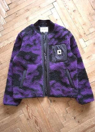 Фиолетовая флиска шерпа carhartt оверсайз шерпа флисовая куртка carhartt wip janet liner fleece3 фото
