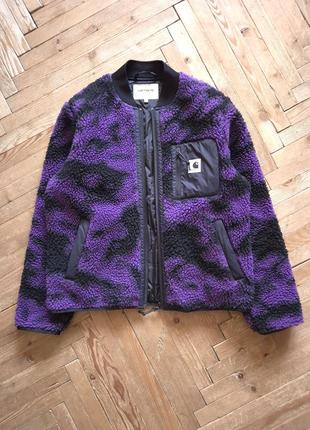 Фиолетовая флиска шерпа carhartt оверсайз шерпа флисовая куртка carhartt wip janet liner fleece7 фото