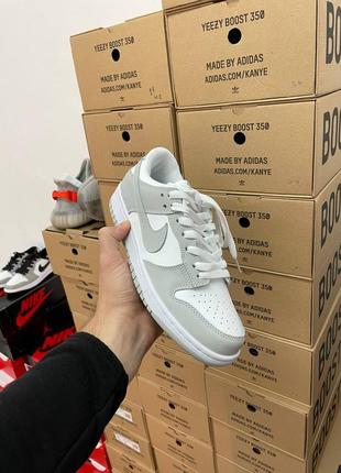 Nike sb dunk grey premium жіночі кросівки демі весна осінь колір сірий з білим висока якість женские кроссовки демисезонные серые с белым топ качество2 фото