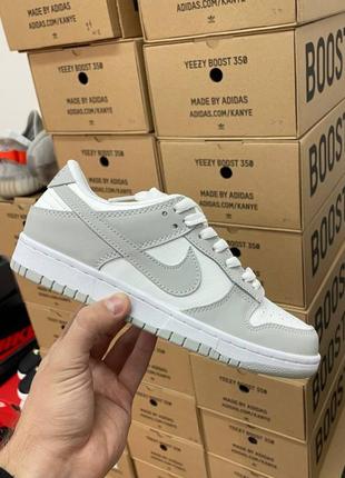 Nike sb dunk grey premium жіночі кросівки демі весна осінь колір сірий з білим висока якість женские кроссовки демисезонные серые с белым топ качество1 фото