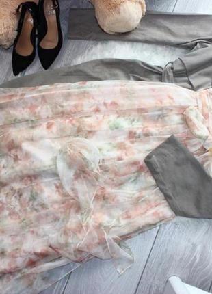 Изысканное кремовое цветочное шифоновое макси платье jenny yoo collection р xs6 фото
