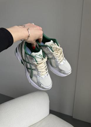 Женские кроссовки asics gel-1130 silver green ассикс серебристого с зелеными цветами5 фото