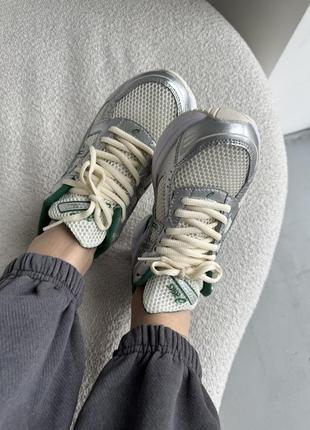 Жіночі кросівки asics gel-1130 silver green асікс сріблястого з зеленим кольорів3 фото