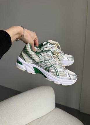 Ассикс гел серые с зеленымasics gel-1130 silver green3 фото