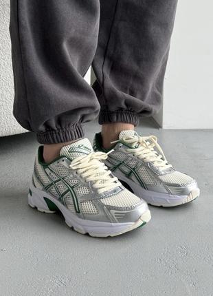 Ассикс гел серые с зеленымasics gel-1130 silver green1 фото