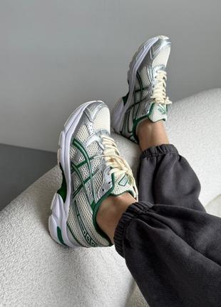 Ассикс гел серые с зеленымasics gel-1130 silver green4 фото