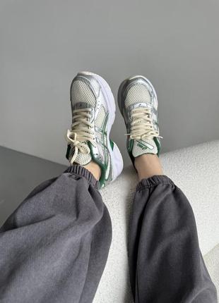 Ассикс гел серые с зеленымasics gel-1130 silver green8 фото