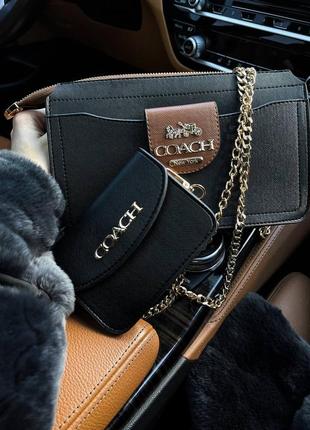 Женская сумка coach черная подарок на 8 марта1 фото