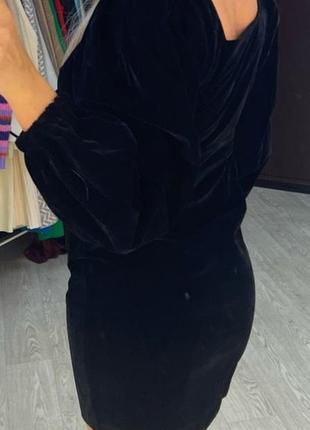 Новое черное вельветовое платье с широкими рукавами, размер м2 фото