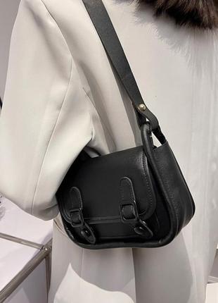 Модна чорна стильна сумка жіноча сумочка 31742 фото