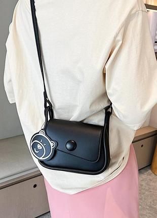 Модна чорна стильна сумка жіноча сумочка 31752 фото