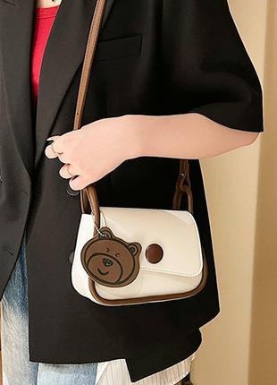 Модна молочна стильна сумка жіноча сумочка 31753 фото