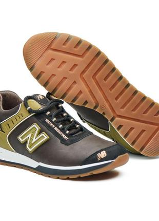 Мужские кроссовки new balance натуральная кожа, ежесноватое кожаное кроссовки цвет коричневый2 фото