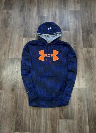 Under armour storm худі кофта андер армор шторм з капюшоном спортивна l чорна синя чорна nike puma для тренувань для бігу