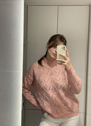 Невероятно нежный розовый свитер3 фото