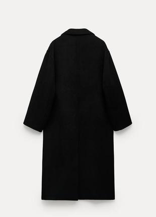 Zara двубортное пальто из шерсти, шерстяное пальто5 фото