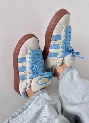 Adidas campus «&nbsp;light grey / blue&nbsp;» premium