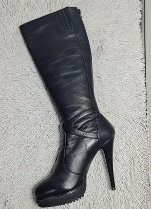 Жіночі чорні демісезонні чоботи braska 40р. шкіра оригінал 3172420t3 фото