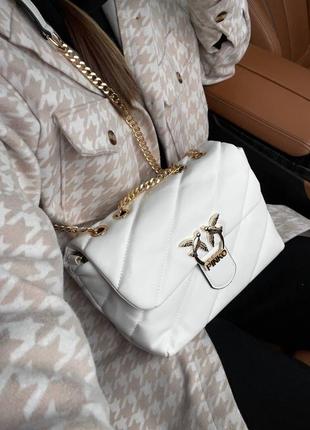 Жіноча сумка біла з золотистим подарунок на 8 березня